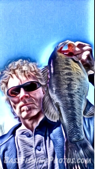Daytime Fishing Selfie Cartooned