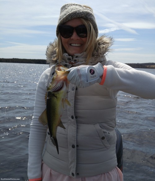 She caught this one using a baitcaster. Her first bass of the year on the very first trip, while using a baitcaster for the first time.