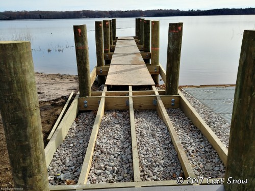 Dock structure in place. Just needs planks installed