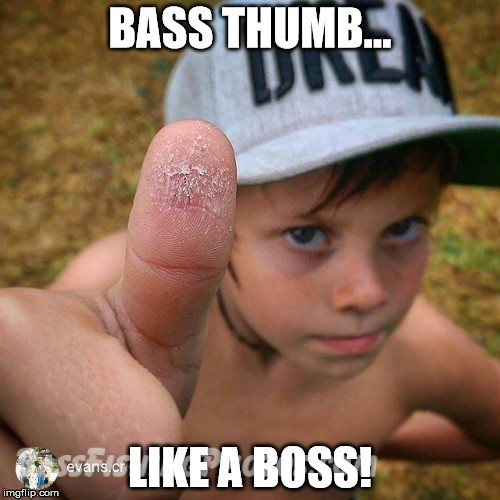 Bass thumb like a boss meme