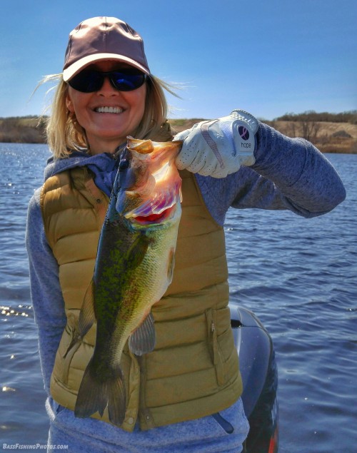 A nice bass caught by my wife on 4-11-17